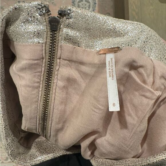 Free People | Modern Femme Mini Metallic Skirt | EUC | Size: 6 - Picture 8 of 8
